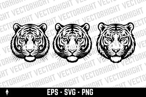 tiger head illustration, an Animal Illustration by Vectorhight