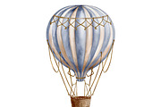 Hot air balloons watercolor clipart, an Object Illustration by Pattern + watercolor (Thumbnail 4 of 5)