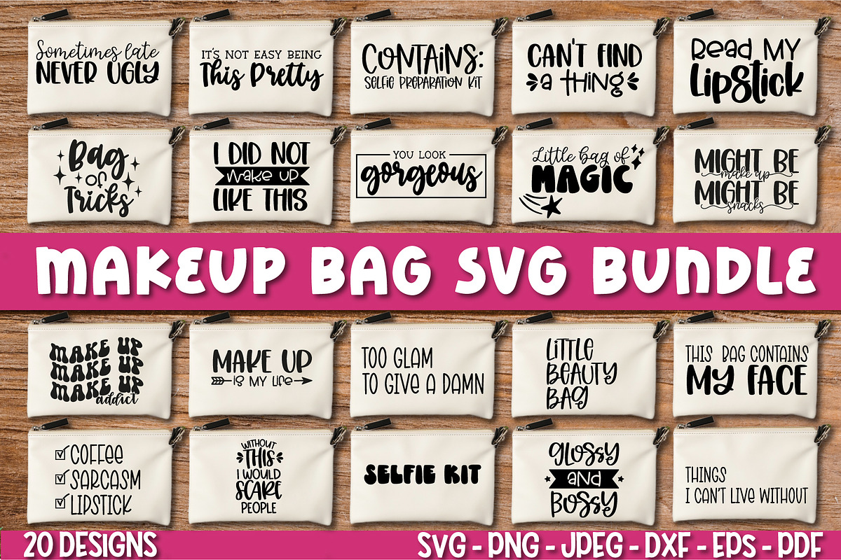 Funny Makeup Bag SVG Bundle, an Object Graphic by Tatti Graphic Studio (Photo 1 of 7)
