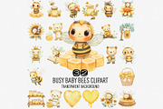 Busy Baby Bees Clipart PNG, an Animal Illustration by DesignRocket (Thumbnail 1 of 7)
