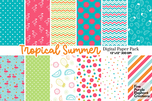 Tropical Summer Digital Paper