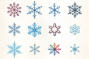 Watercolor Snowflake Set, an Illustration by CrexoraLab (Thumbnail 3 of 5)