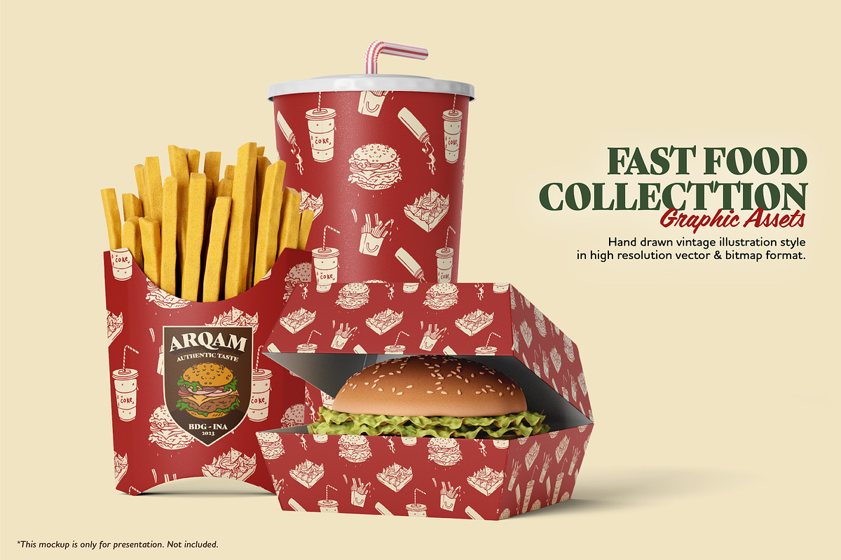 Fast Food Illustration Assets, a Food Illustration by ARQAM Studio (Photo 6 of 9)