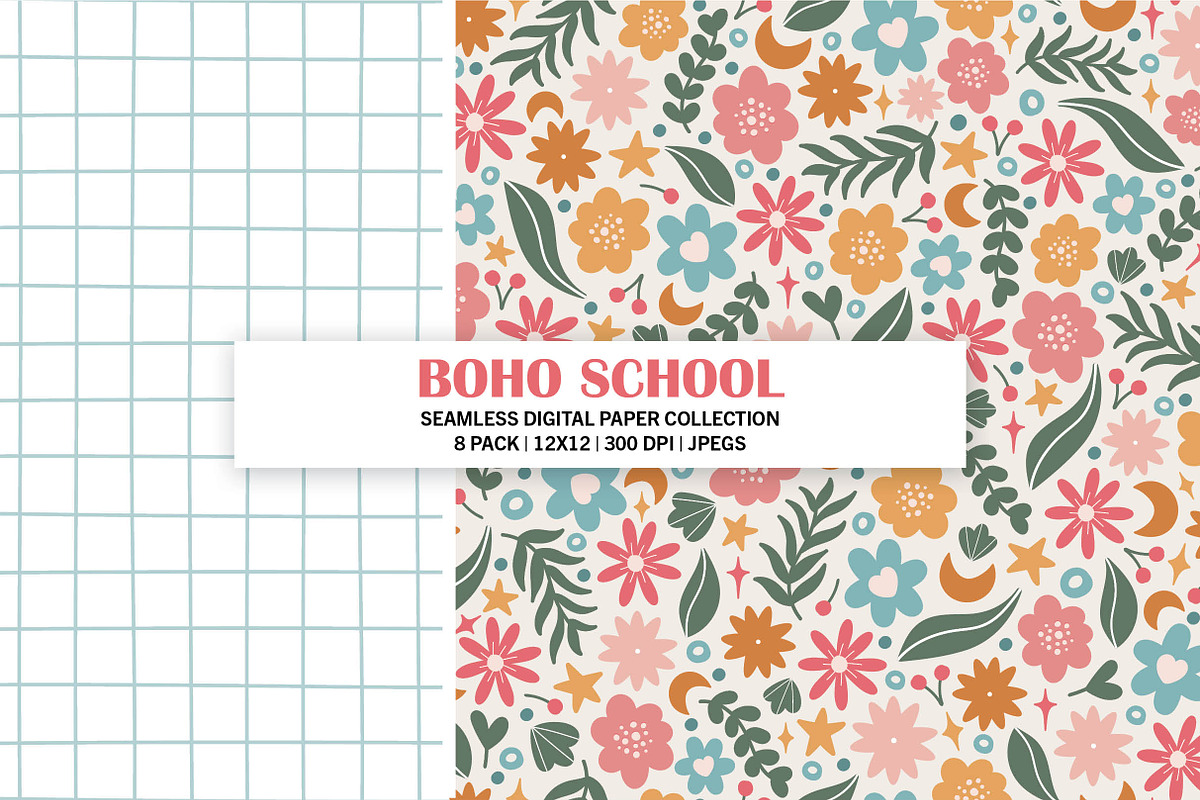 Boho School Seamless Digital Pattern, a Pattern Graphic by Alanna Messina Design Co (Photo 4 of 9)