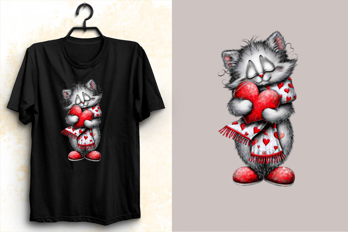 Valentine Cats Clipart, an Illustration by SVGArt (Photo 3 of 7)