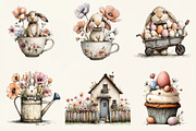 Whimsical Easter Clipart, an Illustration by DreamCafeArt (Thumbnail 2 of 6)