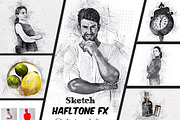 Sketch Halftone FX Photoshop Action, an Action Add-On by Studio Retouch (Thumbnail 1 of 15)