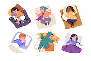 Cute kids sleeping in bed set, a Person Illustration by Good Studio (Thumbnail 2 of 3)