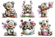 Spring Teddy Bear Clipart Set Bundle, an Illustration by Daily.Designs (Thumbnail 3 of 8)
