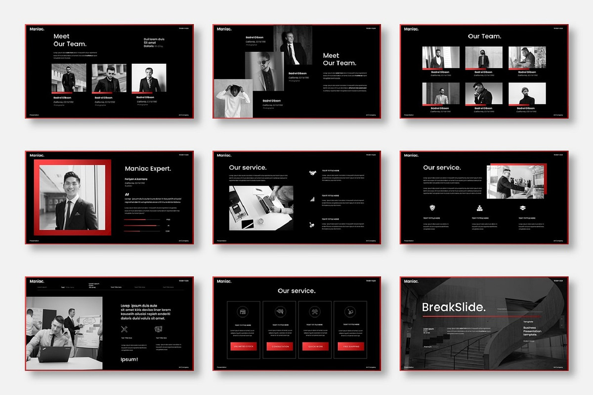 Maniac – Business PowerPoint, a Presentation Template by Dens Creative Studio (Photo 3 of 6)