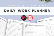 Undated Daily Planner Template, a Stationery Template by Nautical Notebooks (Thumbnail 1 of 2)