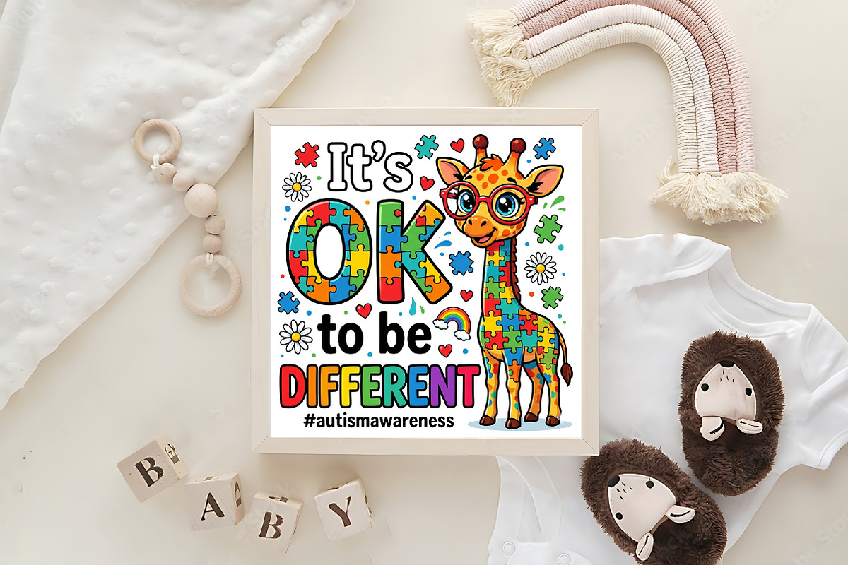 Its Ok to Be Different Autism, an Illustration by CraftArtStudio (Photo 4 of 4)