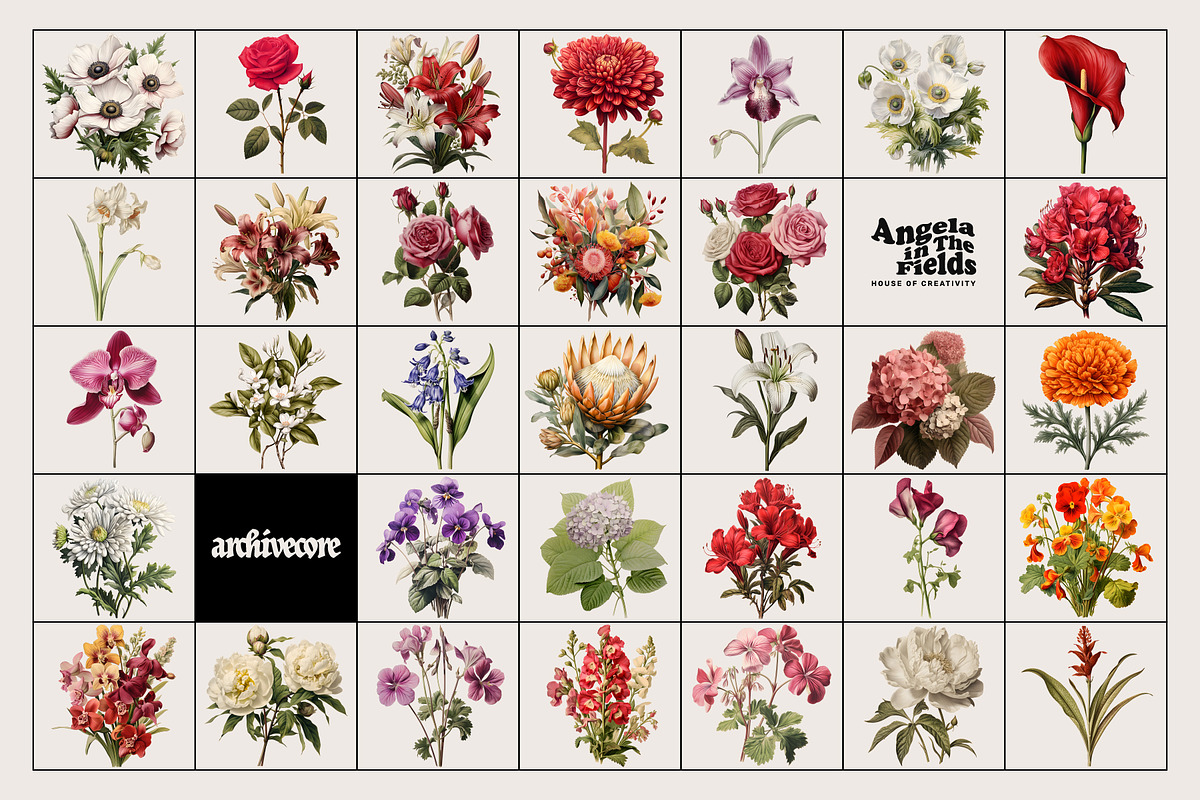 Vintage Book Of Flowers Clipart, an Object Graphic by angelainthefields (Photo 5 of 18)