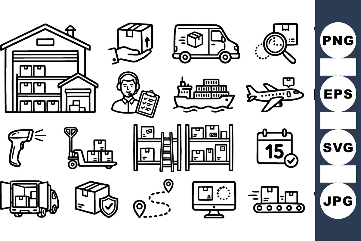 Logistics Delivery Icon Pack, an Illustration by designvectx (Photo 3 of 3)