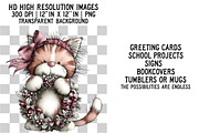 Whimsical Christmas Cat Clipart, an Illustration by Craft Nest (Thumbnail 4 of 6)