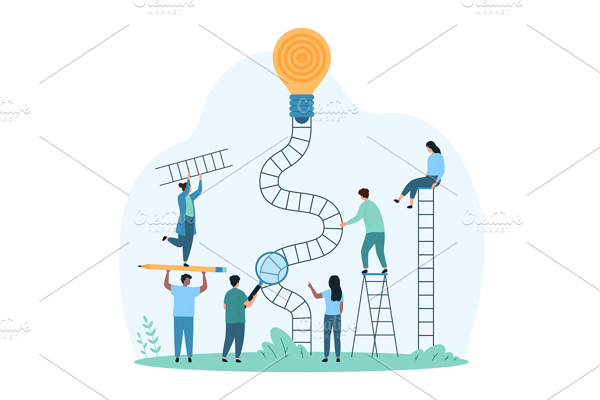 Easy paths goal design, a Person Illustration by Flashvector