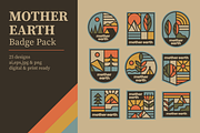 Mother Earth Badge Pack, an Illustration by Firowerk (Thumbnail 1 of 7)