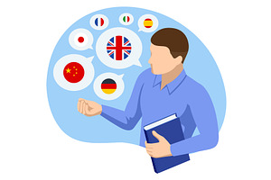 Isometric illustration of man, an Education Illustration by Golden Sikorka