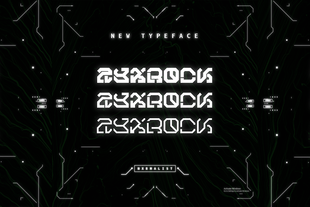 ZYXROCK TYPEFACE // FONT, a Font by NXRMALIST (Photo 1 of 3)