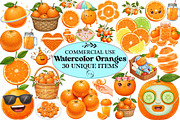 Watercolor Oranges Clipart, an Illustration by Craft Nest (Thumbnail 1 of 6)