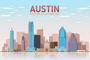 Austin Texas skyline illustration, an Illustration by Sky and glass (Thumbnail 2 of 6)