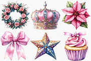 Coquette Christmas Clipart, an Illustration by Canvas Craft (Thumbnail 2 of 8)