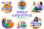 Animated Girl Life Illustration Set, a Person Illustration by Creative Stall (Thumbnail 1 of 5)