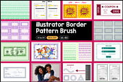 Illustrator Security Border Brush, a Brush Add-On by MRI STUDIO (Thumbnail 1 of 26)