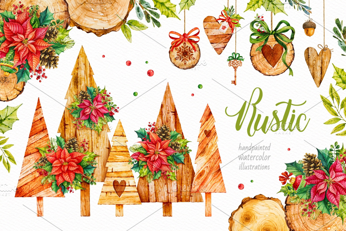 Christmas Rustic, a Decorative Illustration by Ekaterina Mikheeva (Photo 1 of 8)