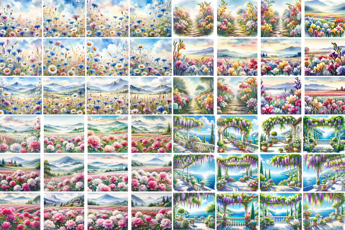 Spring Flowers Watercolor Bundle, a Seasonal Illustration by Flourish Spark (Photo 3 of 7)