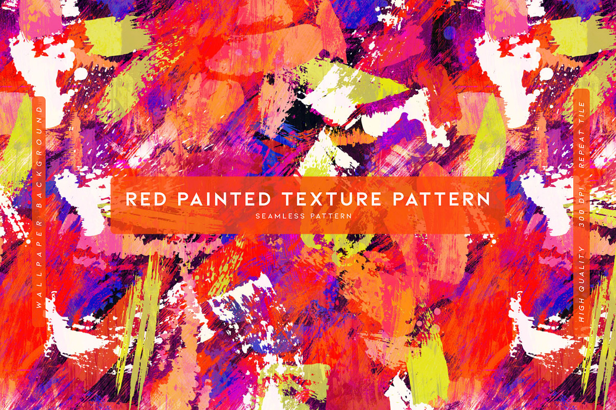 Red Painted Texture Pattern, a Wallpaper Graphic by MalyskaStudio