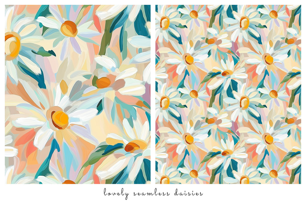 Daisy Seamless Pattern Collection, a Pattern Graphic by DesignRocket