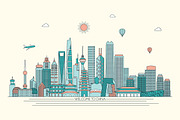China line art skyline, an Illustration by LisaKolbasa (Thumbnail 3 of 3)