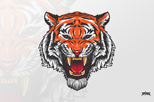 Fierce Tiger Head Vector