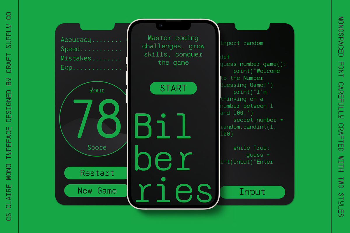 CS Claire Mono – Monospaced Typeface, a Sans Serif Font by Craft Supply Co. (Photo 5 of 8)
