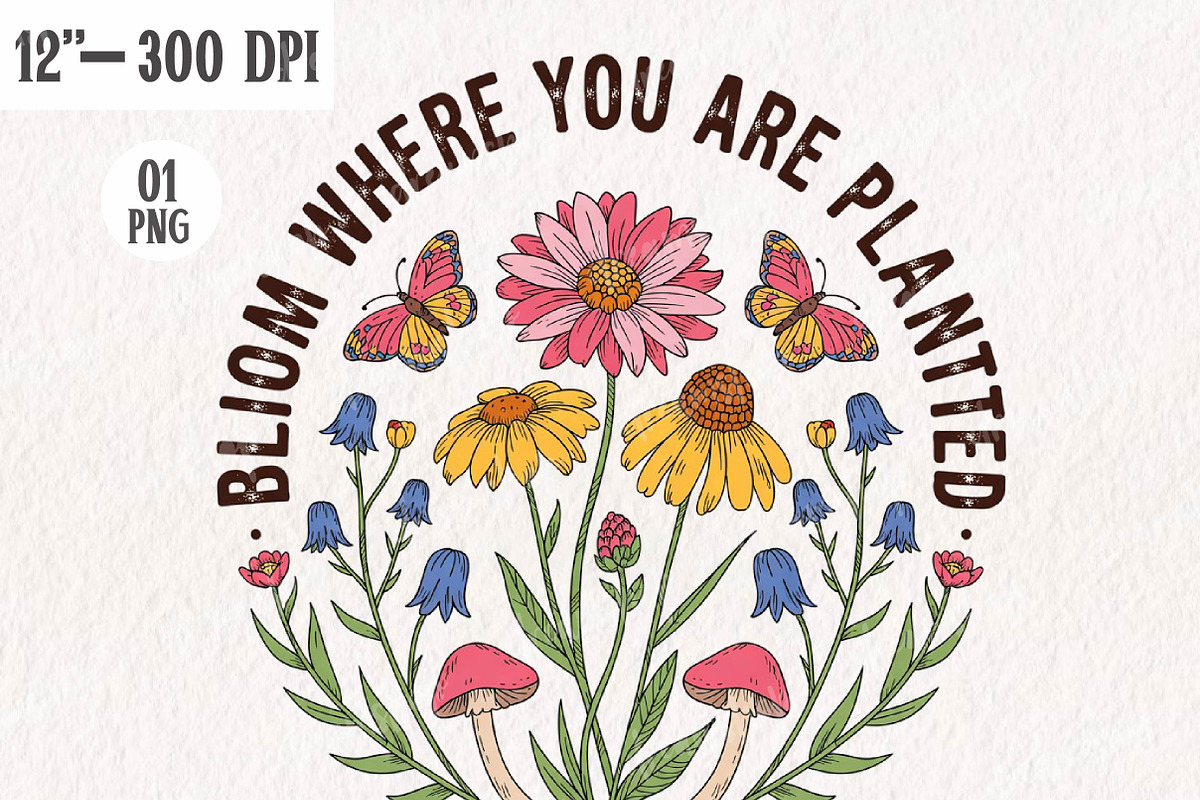 Vintage Wildflower Sublimation, an Illustration by CreationArt (Photo 9 of 13)