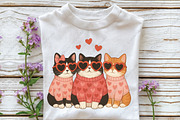 Valentine Cat Valentine Day PNG, an Illustration by CraftArtStudio (Thumbnail 3 of 4)