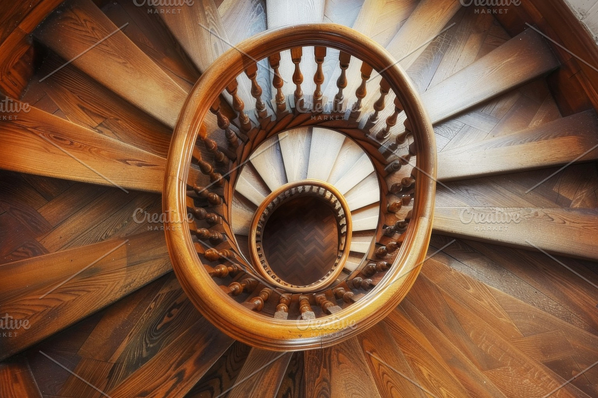 69 Spiral wooden staircases, an Architecture Photo by Handmadefont (Photo 3 of 73)