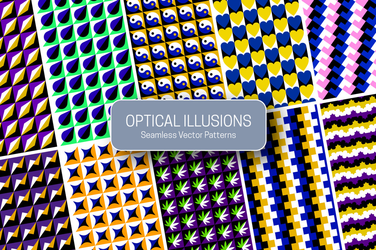 40 Optical Illusions Vector Patterns, a Pattern Graphic by Guten Tag Vector (Photo 9 of 10)