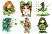 Watercolor Girl St. Patrick's Clipar, an Illustration by Daily.Designs (Thumbnail 8 of 8)