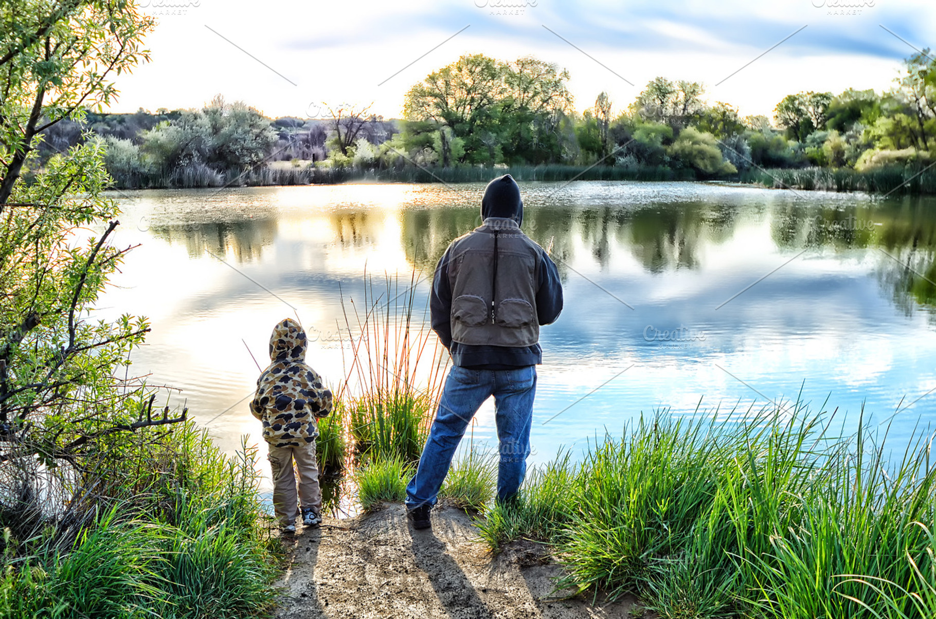 Father and son fishing stock photo containing father and son, a Person Photo by The Native Lens