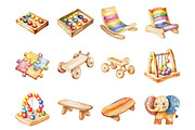 Montessori Toys, an Illustration by Design Market (Thumbnail 2 of 3)