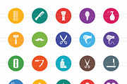 50 Barber’s Tools Flat Round Icons, an Icon by IconBunny (Thumbnail 2 of 2)