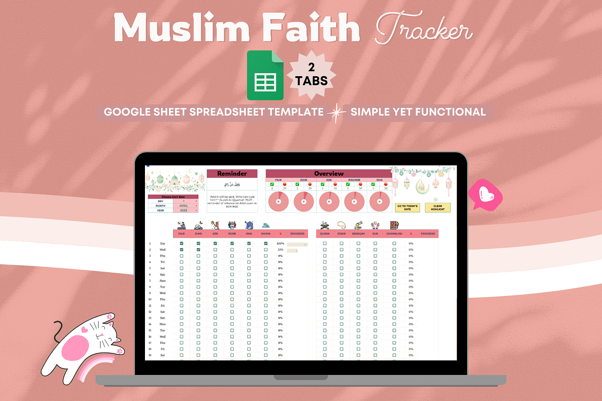 Simple Muslim Faith Tracker, a Templates & Theme by bellaROSEworkshop (Photo 3 of 6)