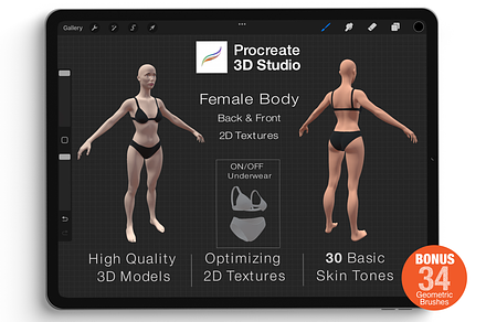Procreate 3d Model -Full Body Female, a Characters & Person 3D Model by Procreate3dStudio