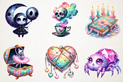 Pastel Gothic Halloween Clipart, an Illustration by RobertsArt (Thumbnail 3 of 7)