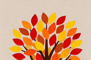 Vibrant Autumn Tree Illustration, a Decorative Illustration by Virgo Studio