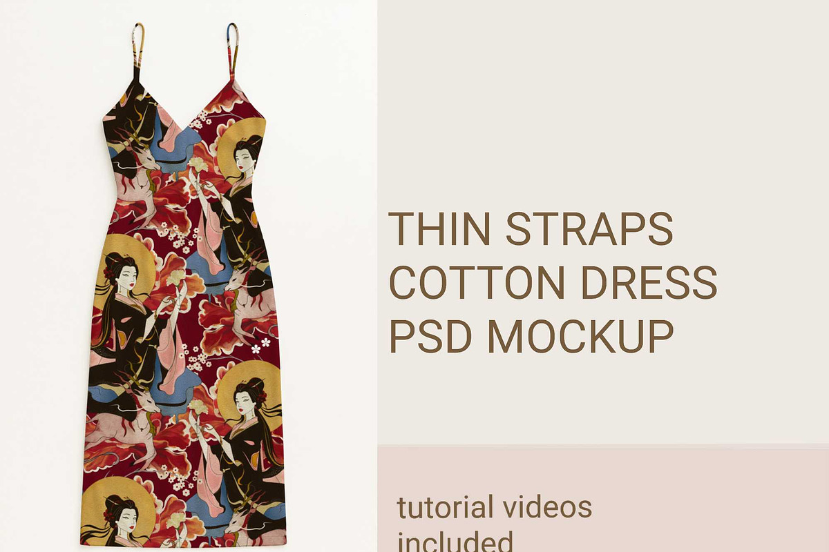 Thin Straps Cotton dress mockup, a Shirt Mockup by jenartstudio (Photo 2 of 4)