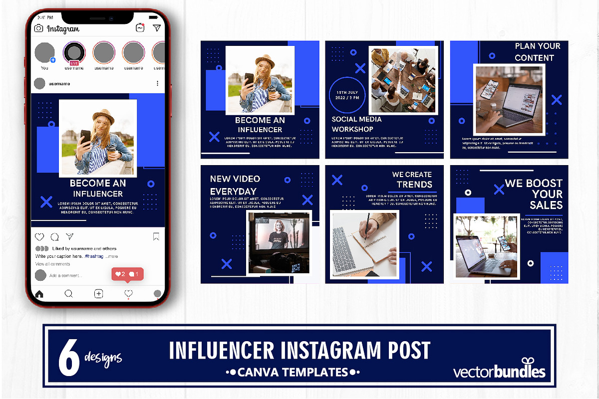 Influencer instagram post canva