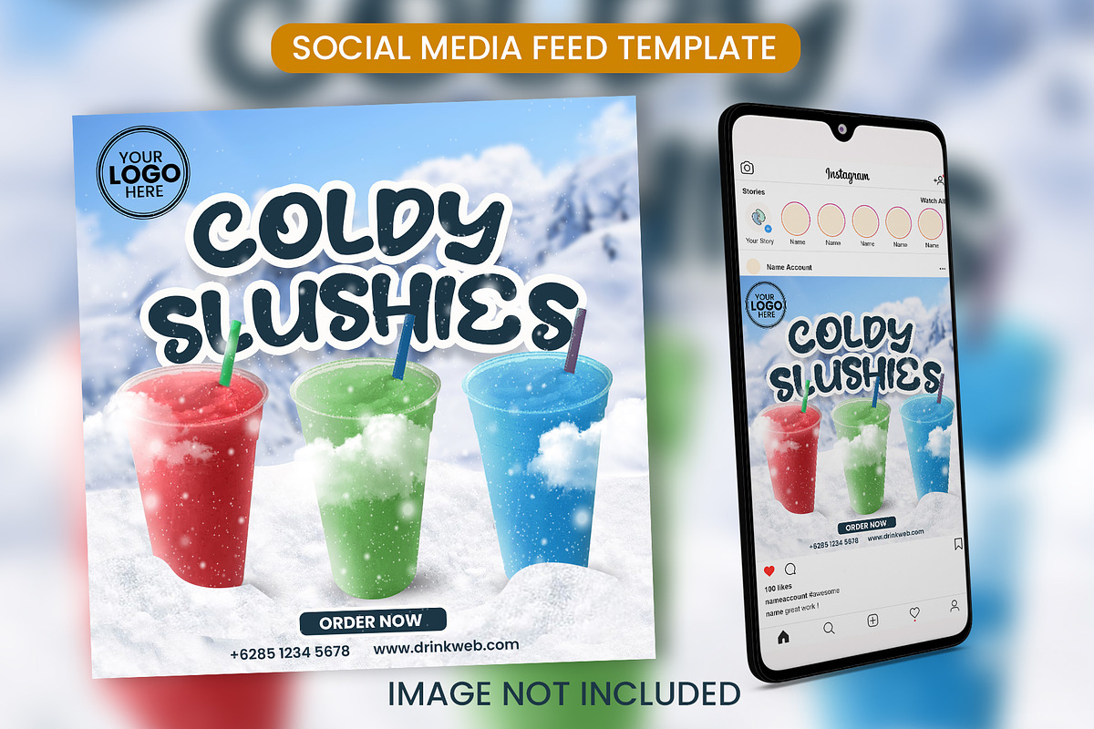 Coldy Slushies Feed Template Design, a Social Media Template by Puteradesign